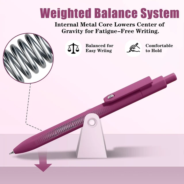Alt view image 3 of 7 - Black Ink Gel Pens, 8pcs 0.5mm Smooth Writing Pens with Fidget | For Women, For Teachers, For Nurses, Quick dry, Liquid Ink, For Badge, Felt Tip, Medium Point, For Journaling, Cute