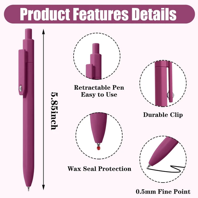 Alt view image 5 of 7 - Black Ink Gel Pens, 8pcs 0.5mm Smooth Writing Pens with Fidget | For Women, For Teachers, For Nurses, Quick dry, Liquid Ink, For Badge, Felt Tip, Medium Point, For Journaling, Cute