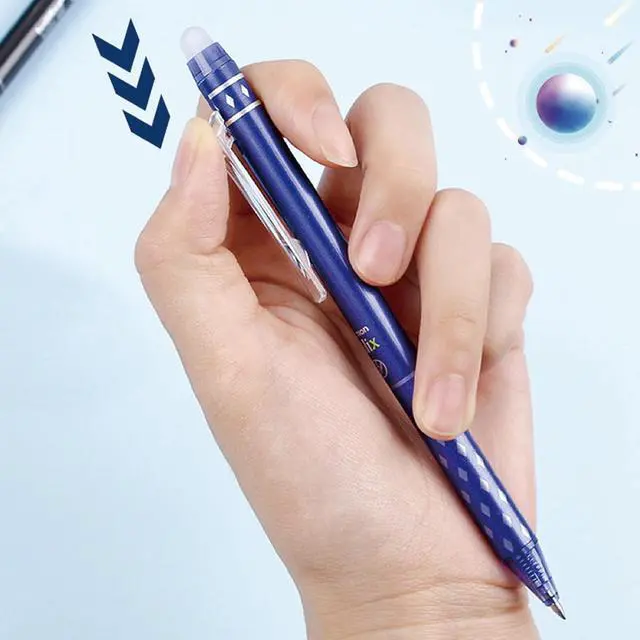 Alt view image 6 of 7 - 6 Pcs Erasable Gel Ink Pens Retractable Pens 0.5mm Fine Point Black Ink Smooth Writing Erasable Pen for Women Men Girls Boys Office School Supplies (6Pcs Black Ink)