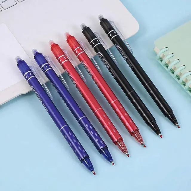 Alt view image 7 of 7 - 6 Pcs Erasable Gel Ink Pens Retractable Pens 0.5mm Fine Point Black Ink Smooth Writing Erasable Pen for Women Men Girls Boys Office School Supplies (6Pcs Black Ink)