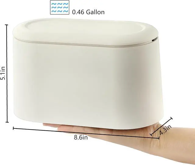 Alt view image 2 of 7 - Mini Trash Can for Desk, Tiny Plastic Countertop Garbage Can with Lid, Easy to use and Keep Desktop Clean for Vanity, Bedside, Bathroom and Kitchen with 3 Rolls Trash Bags
