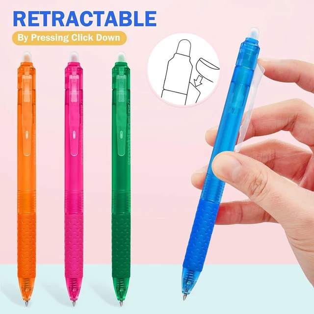 Alt view image 5 of 7 - Erasable Gel Pens, Refillable & Retractable Gel Ink Pens, Fine Point 0.7 mm, Pack of 12, Assorted Colors for Daily Writing, Drawing, Note Taking, Pens Bulk for School, Office, Home Supply