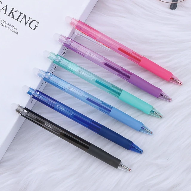 Alt view image 4 of 6 - 6 Pcs Erasable Colored Pens Erasable Retractable Colored Pens Colored Gel Pens 0.5mm Point Pen Cute Erasable Pens Office School Pens Women Girls Men Boys Pens (6Pcs Colored)