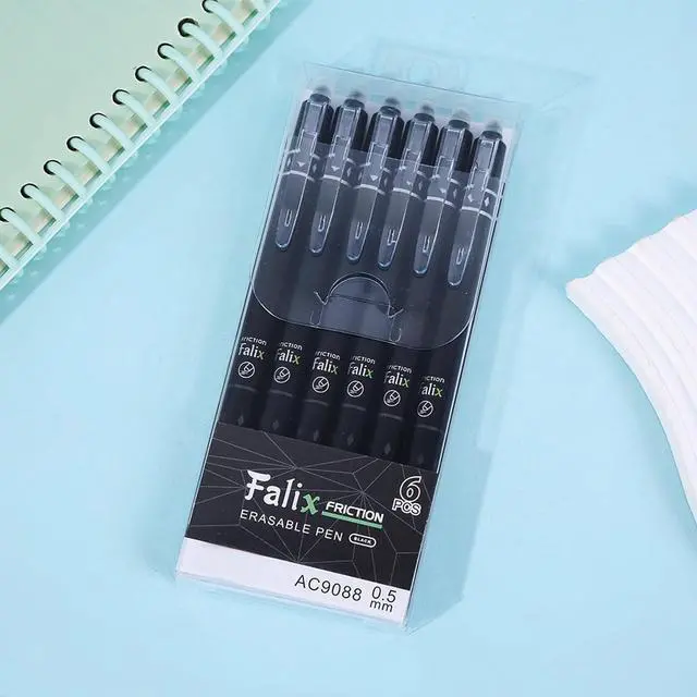Alt view image 2 of 7 - 6 Pcs Erasable Gel Ink Pens Retractable Pens 0.5mm Fine Point Black Ink Smooth Writing Erasable Pen for Women Men Girls Boys Office School Supplies (6Pcs Black Ink)