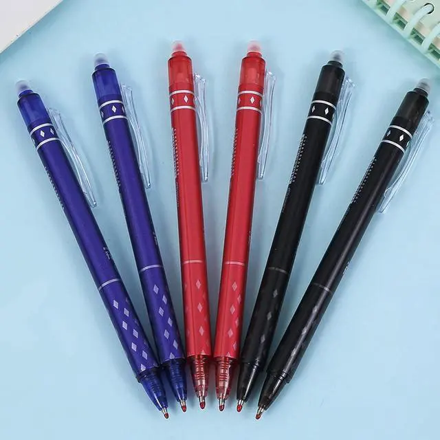 Alt view image 3 of 7 - 6 Pcs Erasable Gel Ink Pens Retractable Pens 0.5mm Fine Point Black Ink Smooth Writing Erasable Pen for Women Men Girls Boys Office School Supplies (6Pcs Black Ink)