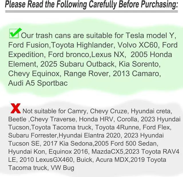 Alt view image 3 of 7 - Car Trash Can with Lid, Mini Auto Dustbin Garbage Organizer with 30 Pcs Plastic Trash Bag, Automotive Garbage Container Bin for Vehicle, Home, Office