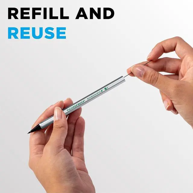 Alt view image 4 of 6 - Sensematic Mechanical Pencil, 0.7mm Lead, Silver, 2 Count