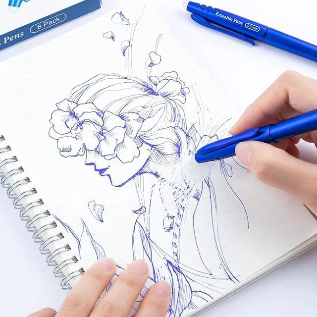 Alt view image 6 of 7 - Erasable Gel Pens 0.7mm, Blue Heat Erasable Fine Point Ballpoint Pens, Make Mistakes Disappear, Gel Ink Pens with Eraser for Drawing Writing Planner Journaling Crossword Puzzles School Supplies