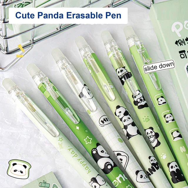 Alt view image 4 of 7 - 6 Pcs Cute Erasable Retractable Pens Erasable Gel Ink Pens Cartoon Panda Pen 0.5mm Blue Ink Pen Cartoon Writing Pen Office School Supplies Women Girls Boys(Blue Ink-Panda)