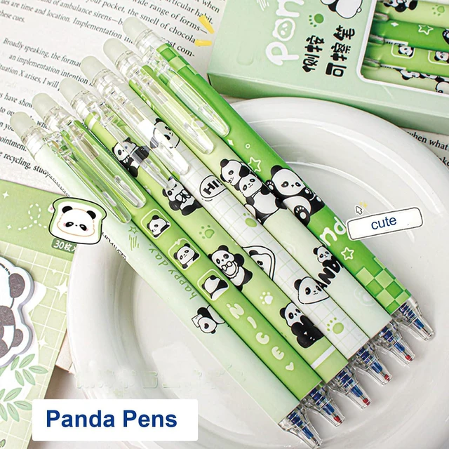 Alt view image 6 of 7 - 6 Pcs Cute Erasable Retractable Pens Erasable Gel Ink Pens Cartoon Panda Pen 0.5mm Blue Ink Pen Cartoon Writing Pen Office School Supplies Women Girls Boys(Blue Ink-Panda)