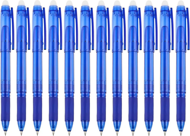 Main image of Blue Erasable Gel Pens, 0.7mm Fine Point, 12 Pack | Capped Smooth Pencil-Like Precision Writing Pens For School, Office, Note Taking And Everyday Planning