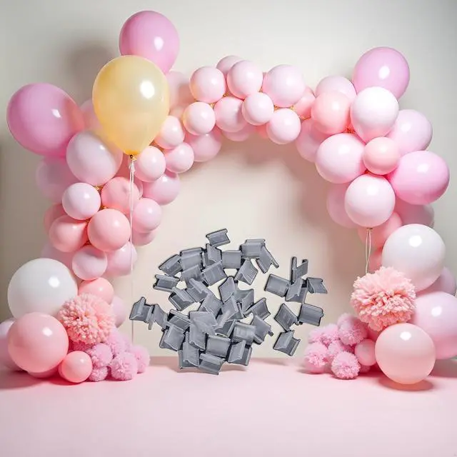 Alt view image 2 of 7 - 100 Pcs Transparent Balloon V-shaped Clip Plastic V-shaped Balloon Clip Wedding Creative Wedding Party Halloween Sealed Decorations - Anti Slip Design, Party Balloons