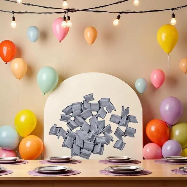 Alt view image 6 of 7 - 100 Pcs Transparent Balloon V-shaped Clip Plastic V-shaped Balloon Clip Wedding Creative Wedding Party Halloween Sealed Decorations - Anti Slip Design, Party Balloons