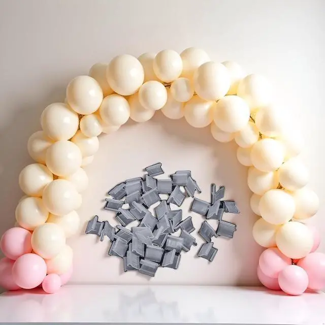 Alt view image 4 of 7 - 100 Pcs Transparent Balloon V-shaped Clip Plastic V-shaped Balloon Clip Wedding Creative Wedding Party Halloween Sealed Decorations - Anti Slip Design, Party Balloons