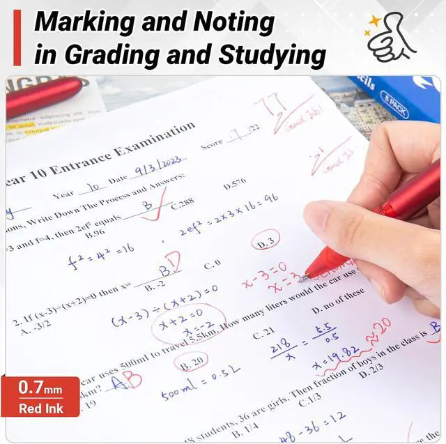 Alt view image 3 of 7 - Erasable Gel Pens 0.7mm, Red Heat Erasable Fine Point Ballpoint Pens, Make Mistakes Disappear, Gel Ink Pens with Eraser for Drawing Writing Planner Journaling Crossword Puzzles School Supplies