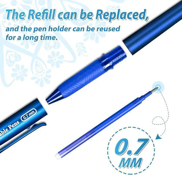 Alt view image 5 of 7 - Erasable Gel Pens 0.7mm, Heat Erasable Fine Point Ballpoint Pens, Make Mistakes Disappear, Gel Ink Pens with Eraser for Drawing Writing Planner Journaling (Red, Blue, Black, Green)