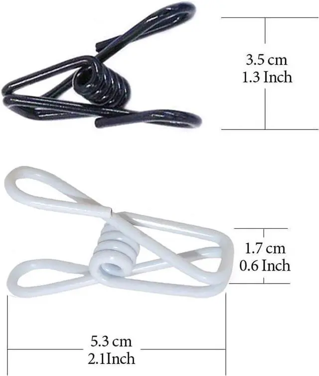 Alt view image 3 of 5 - 20 Pcs Black Clips, 2 Inch PVC Coating High Elasticity Strength Anti-Rust Steel Chip Bag Clips, Clothes Pins (Black)