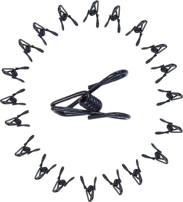 Alt view image 2 of 5 - 20 Pcs Black Clips, 2 Inch PVC Coating High Elasticity Strength Anti-Rust Steel Chip Bag Clips, Clothes Pins (Black)