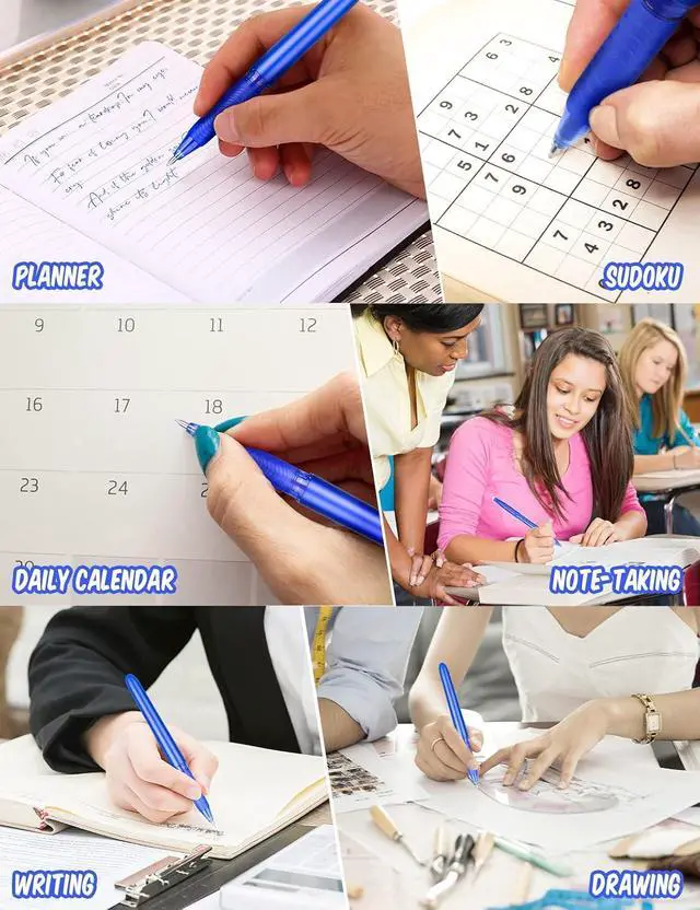 Alt view image 5 of 7 - Erasable Gel Pens 0.7mm, Blue Heat Erasable Fine Point Ballpoint Pens, Make Mistakes Disappear, Gel Ink Pens with Eraser for Drawing Writing Planner Journaling Crossword Puzzles School Supplies