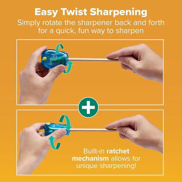 Alt view image 3 of 7 - Office Pencil Sharpener, Manual, One Assorted Color, Twist-n-Sharp, Kids, Boys, Girls, Colored Pencils, 1 Pack | 1 Assorted Color, Adjustable for fine point or blunt tip. Easy to use, twist instead of