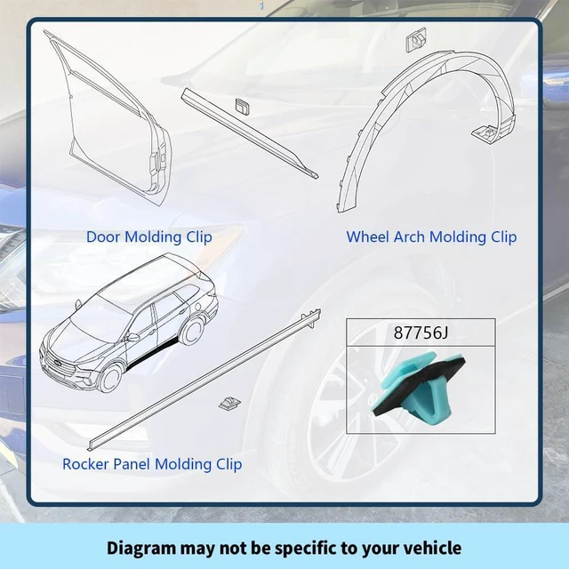 Alt view image 3 of 7 - 30PCS Rocker Panel Fender Flare Exterior Moulding Clip with Sealer, Rocker Panel Clips, Car Front Lower Fender Rocker Molding Retainer Clip Fit for Hyundai Kia, Replaces #877561F000 87756-1F000