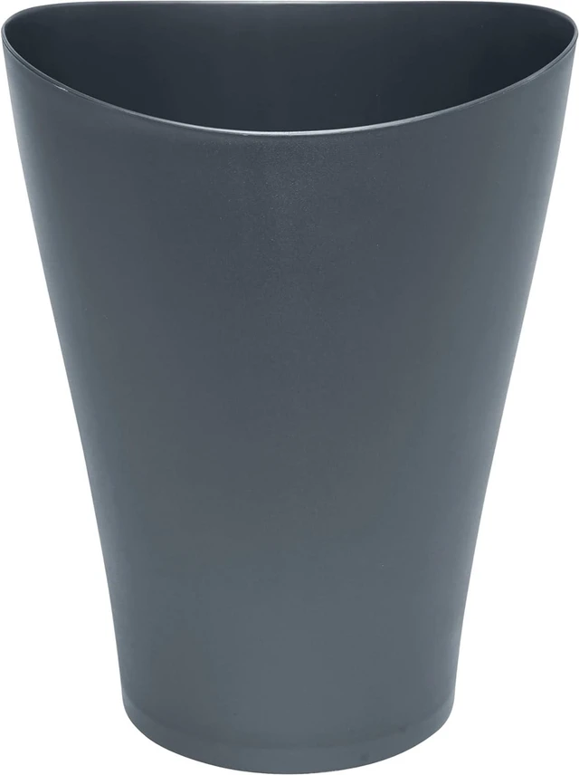 Main image of Spa Works Vanity Wastebasket, Home/Bathroom/Office Use, Small 2.25 Gallon, Plastic, Gunmetal Blue, Home/Kitchen/Garage/Apartment/Office