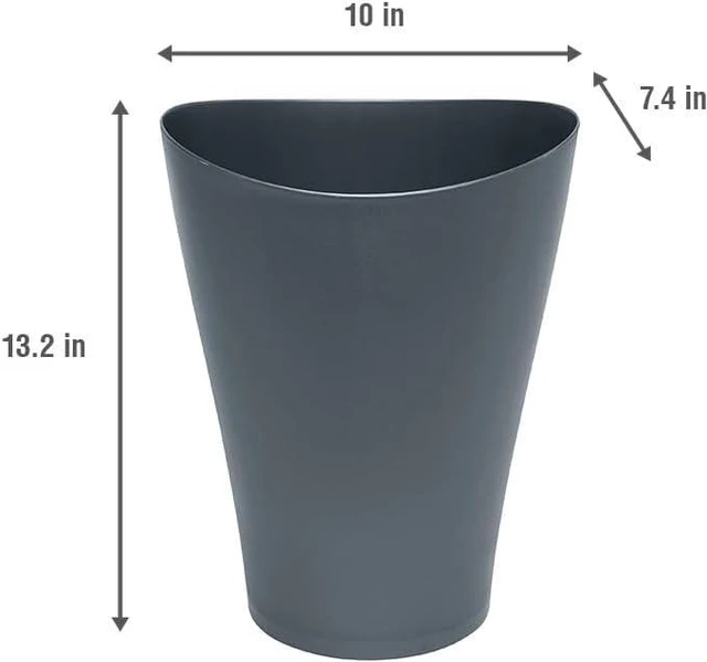 Alt view image 3 of 5 - Spa Works Vanity Wastebasket, Home/Bathroom/Office Use, Small 2.25 Gallon, Plastic, Gunmetal Blue, Home/Kitchen/Garage/Apartment/Office