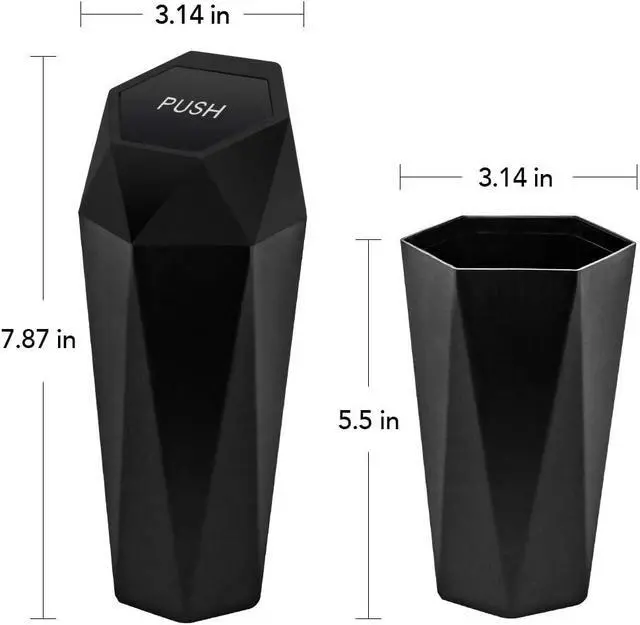 Alt view image 7 of 7 - Car Trash Can with Lid, Leakproof, 30 Trash Bags, Black, 2 Pack | Small Garbage Can for Car, Car Accessories for Interior, Multipurpose Organizers and Storage Solutions for Home, Office