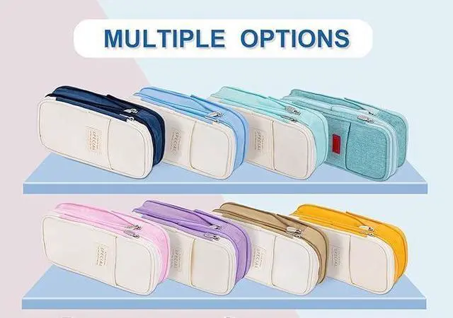 Alt view image 4 of 5 - Large Storage Pencil Case Pen Bag with Zipper Big Capacity Pouch Organizer for Office Travel Holder Box
