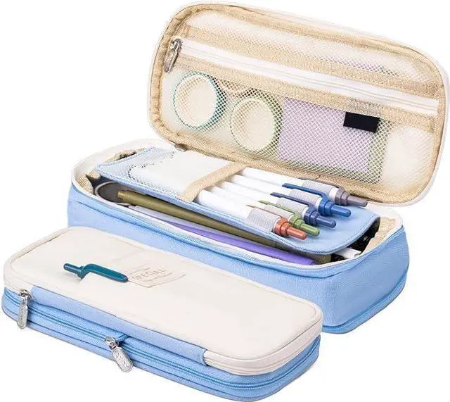 Alt view image 5 of 5 - Large Storage Pencil Case Pen Bag with Zipper Big Capacity Pouch Organizer for Office Travel Holder Box