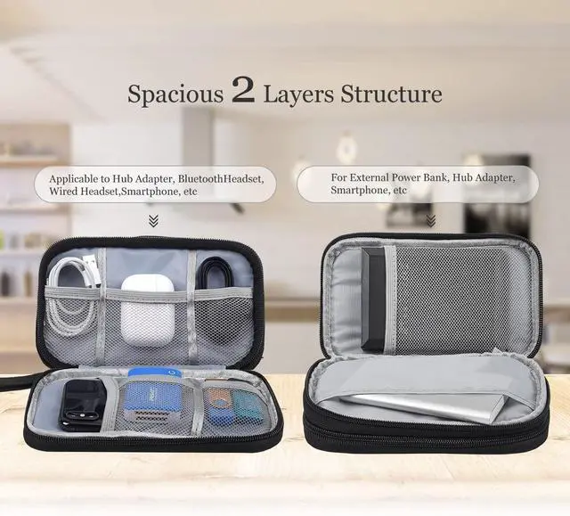 Alt view image 5 of 7 - Electronics Accessories Organizer Pouch Bag, Travel Universal Organizer for Cable, Charger, Phone, SD Card, Business Travel Gadget Bag