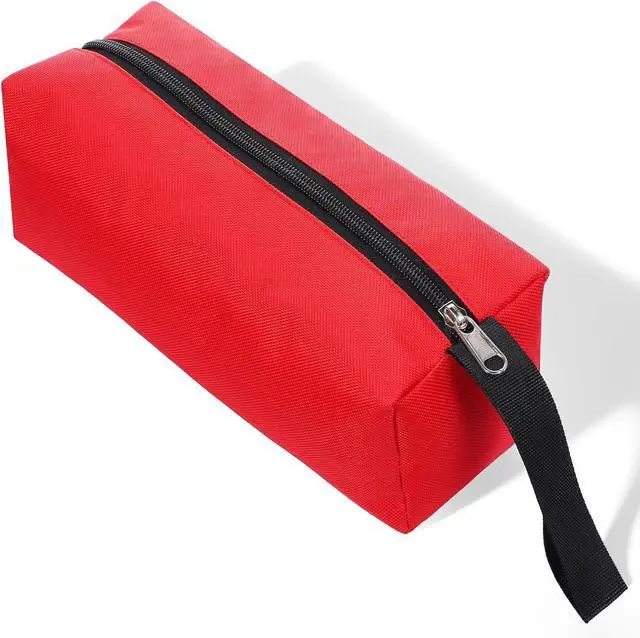 Main image of Red Zipper Bag Pouch Small Tool Bag Pouch Small Red Canvas Bags Tool Pouches with Zipper Fabric Utility Tools Pouches for Screws Screwdrivers, Pliers, Storage Organizer