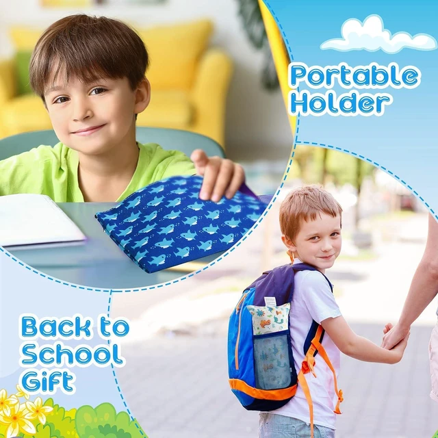 Alt view image 4 of 6 - 6 Pieces Dinosaur Pencil Pouch for Boys Girls Cute Canvas Pencil Case for Teens Cosmetic Bags for Stationery Office Supplies Birthday Christmas Graduation (Dinosaur)