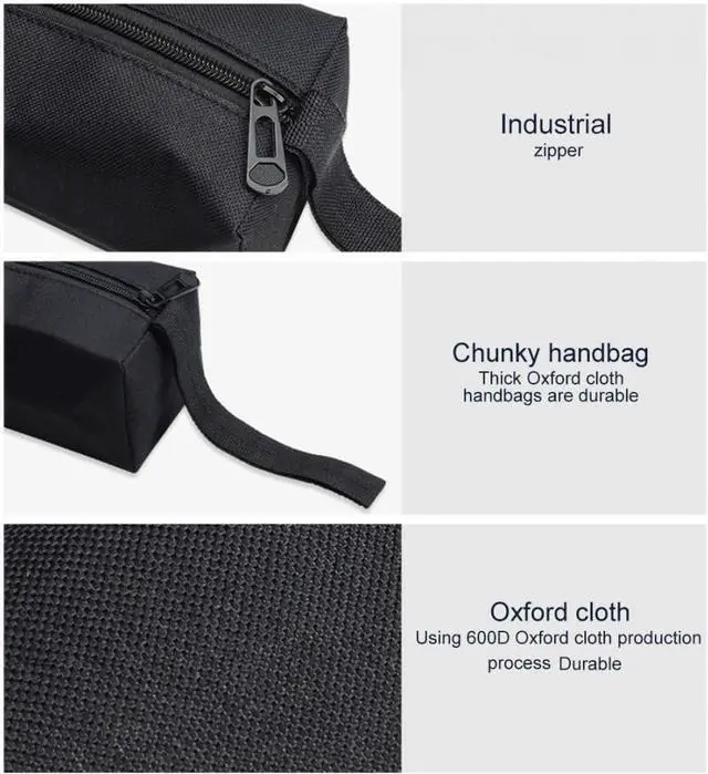 Alt view image 3 of 4 - Waterproof zipper tool bags heavy duty canvas pouches for small tools screws nails Multipurpose organizer storage bag