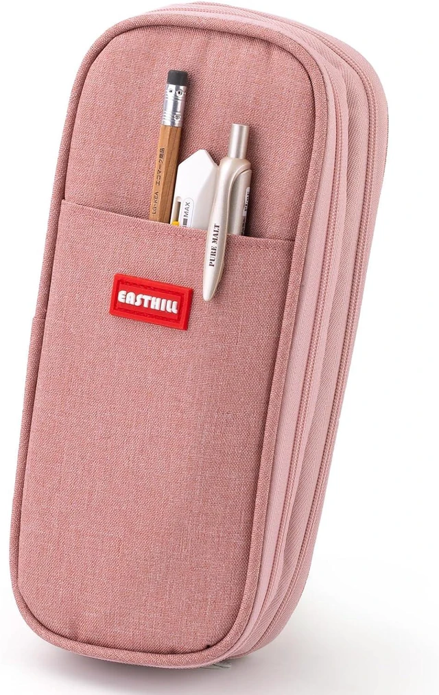 Main image of Big Capacity Pencil Case Large Pencil Pouch Stationery Pen Bag for Teen Girls-Deep Pink