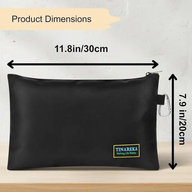 Alt view image 6 of 7 - Small Tool Pouch Bag with Zipper - Canvas Tool Organizer for Men | Heavy-Duty Zippered Pouch for Electricians,Waterproof Storage Case, DIY & Home Repair Tools Black (7.9 x 11.8 Inch)