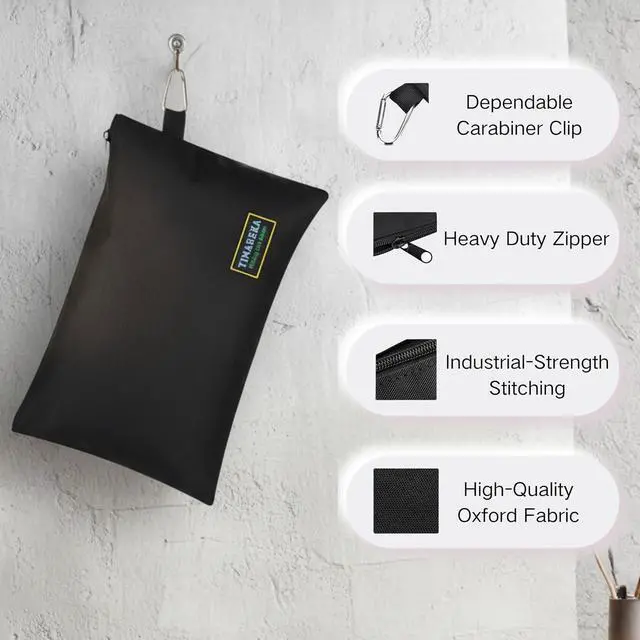 Alt view image 7 of 7 - Small Tool Pouch Bag with Zipper - Canvas Tool Organizer for Men | Heavy-Duty Zippered Pouch for Electricians,Waterproof Storage Case, DIY & Home Repair Tools Black (7.9 x 11.8 Inch)