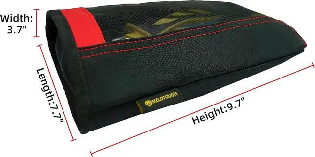Alt view image 2 of 6 - Fastener Bag Utility Canvas Zipper Tool Bag Heavy Duty Mesh Window, Hanging Grommets (Red)