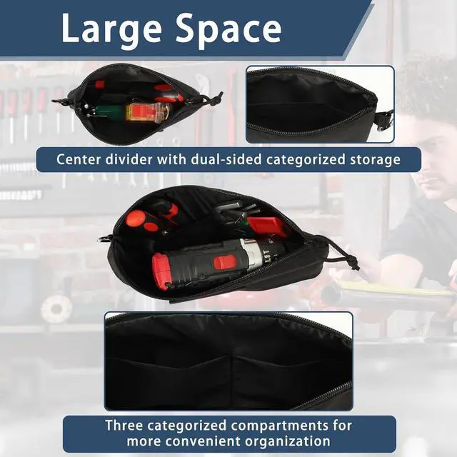 Alt view image 3 of 7 - 4-Pack Tool Pouch Zipper Bag,Multipurpose Storage pouch,Small Tool Bag,Tactical Tool Pouch,Waterproof Utility Pouch for Tool Organizers and Storage