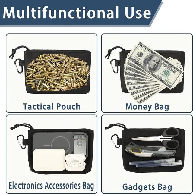 Alt view image 5 of 7 - 4-Pack Tool Pouch Zipper Bag,Multipurpose Storage pouch,Small Tool Bag,Tactical Tool Pouch,Waterproof Utility Pouch for Tool Organizers and Storage
