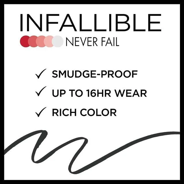 Alt view image 2 of 5 - Makeup Infallible Never Fail Original Mechanical Pencil Eyeliner with Built in Sharpener, Black, 0.008 oz., 1 Count