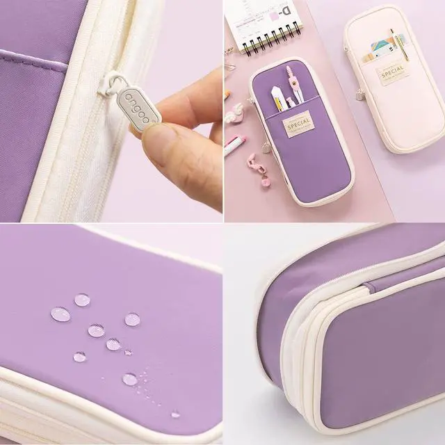 Alt view image 5 of 7 - Big Capacity Pencil Pen Case Office Large Storage High Capacity Bag Pouch Holder Box Organizerfor Office Travel Holder BoxGreen-1