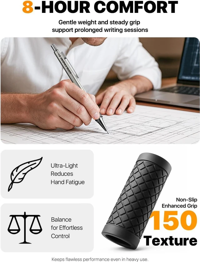 Alt view image 3 of 7 - Metal Mechanical Pencil Set with Case, 3-Pack 0.7mm Medium Point