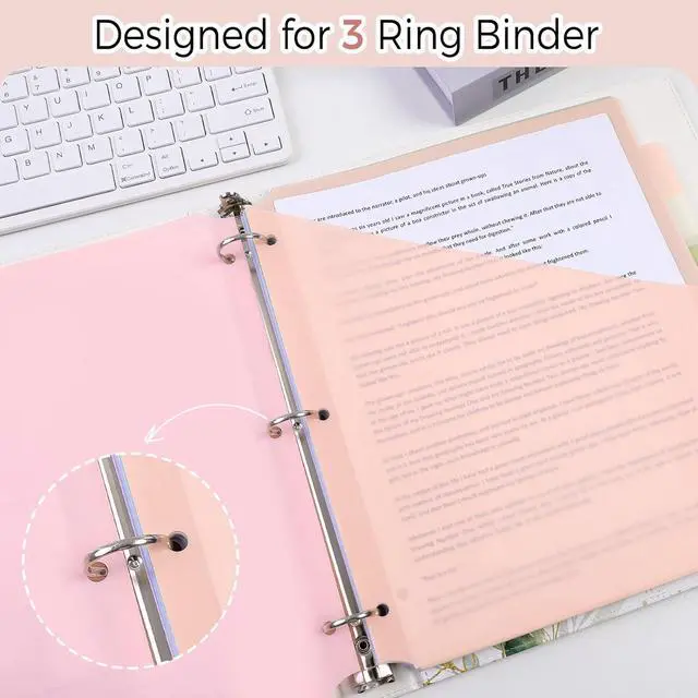 Alt view image 4 of 7 - Binder Dividers with Tab, Pastel Dividers for 3 Ring Binder with Pockets 8-Tab Durable Plastic Binder Dividers, Single Pocket File Organizers with Matching Label Stickers