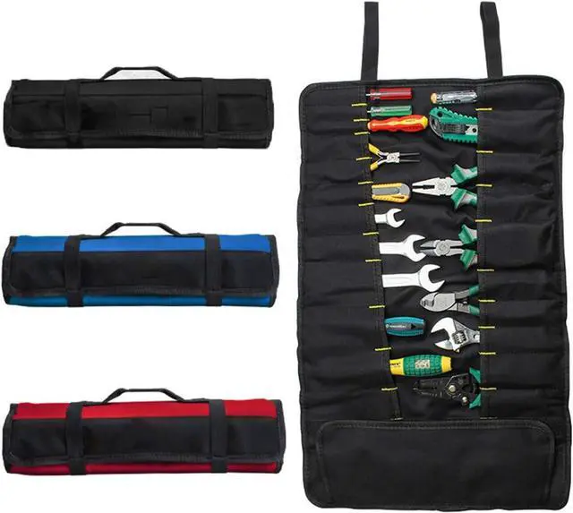 Main image of Without Tools for Wrench Screwdriver Pliers Roller compartments Organisers/Canvas roll up Pouch for Men/Small Socket Wallet