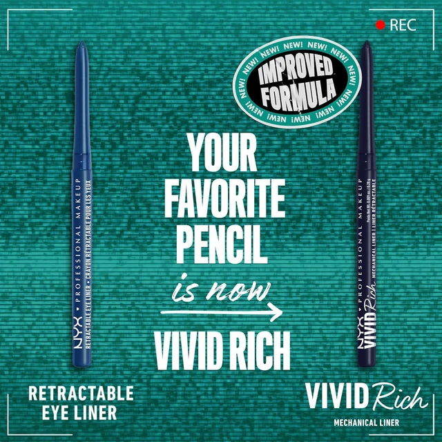 Alt view image 2 of 7 - Mechanical Eye Pencil, Vivid Rich Mechanical, Creamy Retractable Eyeliner - Sapphire Bling, Deep Blue Eyeliner