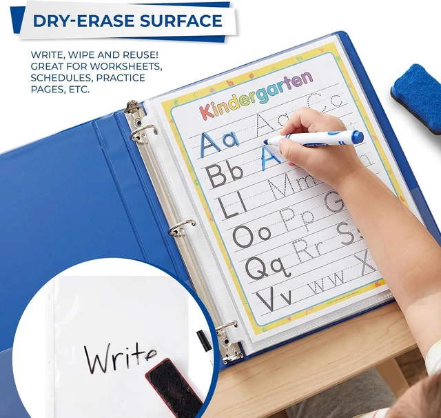 Alt view image 5 of 7 - 30 Pack Heavy Duty Sheet Protectors, Non-Glare, 8.5x11 Inch Page Protectors for 3 Ring Binder, Letter Size Protectors, Reinforced Holes, Non-Glare Document Sleeve, Top Loading, Acid Free