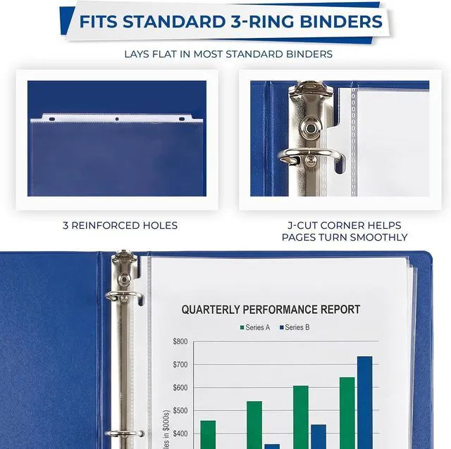 Alt view image 7 of 7 - 30 Pack Heavy Duty Sheet Protectors, Non-Glare, 8.5x11 Inch Page Protectors for 3 Ring Binder, Letter Size Protectors, Reinforced Holes, Non-Glare Document Sleeve, Top Loading, Acid Free