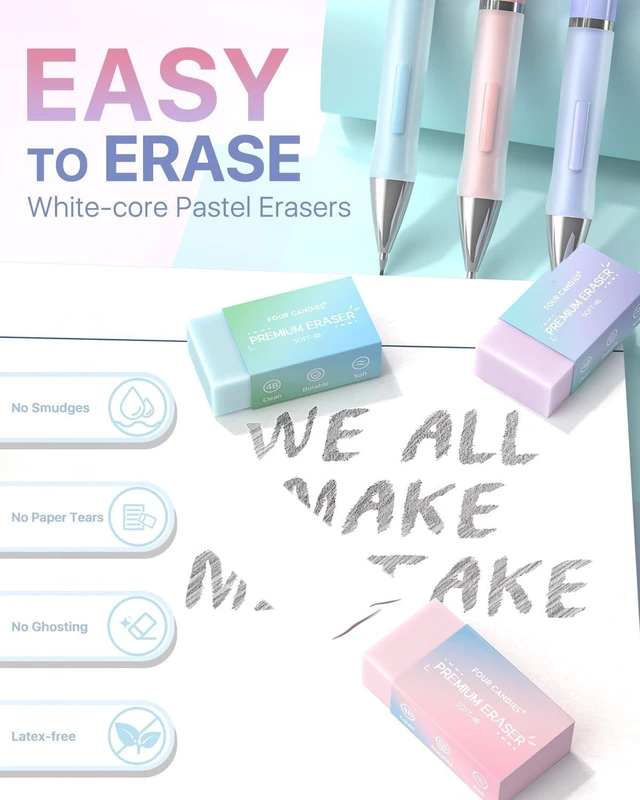 Alt view image 5 of 7 - Pastel Mechanical Pencil Set, 0.7mm Medium Point, Pack of 6