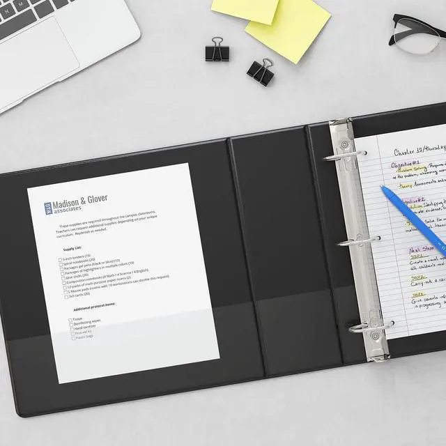 Alt view image 4 of 6 - Staples Standard 2-Inch D-Ring View Binder, Holds Up to 480 Sheets, Black, Durable 3-Ring Binder for Office, School & Home